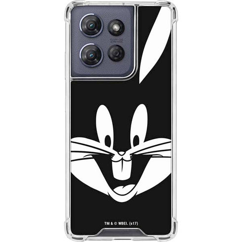 Looney Tunes Bugs Bunny Plain Black and White Moto G Play 5G (2025) Clear Case