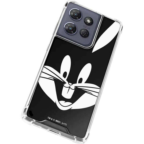 Looney Tunes Bugs Bunny Plain Black and White Moto G Play 5G (2025) Clear Case