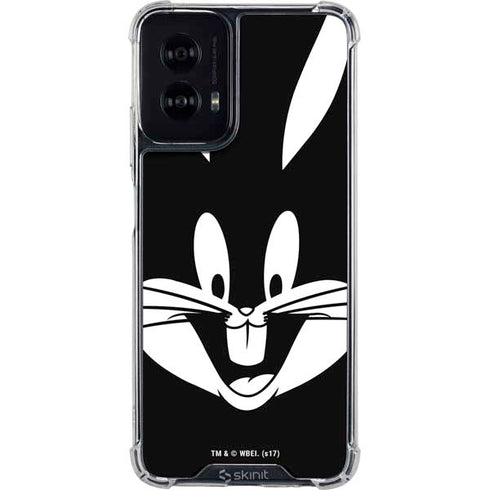 Looney Tunes Bugs Bunny Plain Black and White Moto G Power 5G (2024) Clear Case