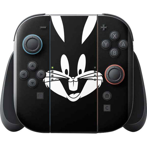 Looney Tunes Bugs Bunny Plain Black and White Nintendo Switch 2 (2025) with Joy-Con Skin