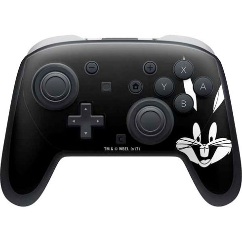 Looney Tunes Bugs Bunny Plain Black and White Nintendo Skins