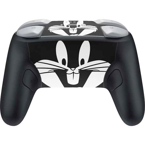 Looney Tunes Bugs Bunny Plain Black and White Nintendo Switch 2 (2025) Pro Controller Skin