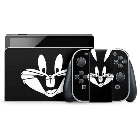 Looney Tunes Bugs Bunny Plain Black and White Nintendo Skins