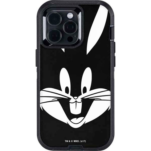 Looney Tunes Bugs Bunny Plain Black and White Otterbox Defender iPhone Skin