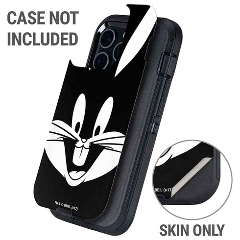 Looney Tunes Bugs Bunny Plain Black and White Otterbox Defender iPhone Skin