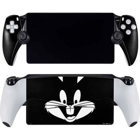 Looney Tunes Bugs Bunny Plain Black and White PlayStation Portal Remote Player Skin