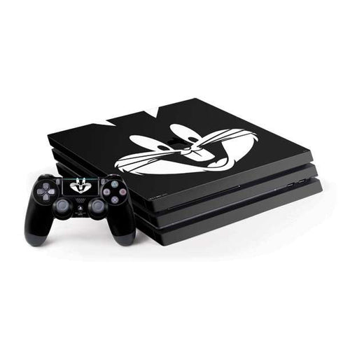 Looney Tunes Bugs Bunny Plain Black and White PlayStation PS4 Skins
