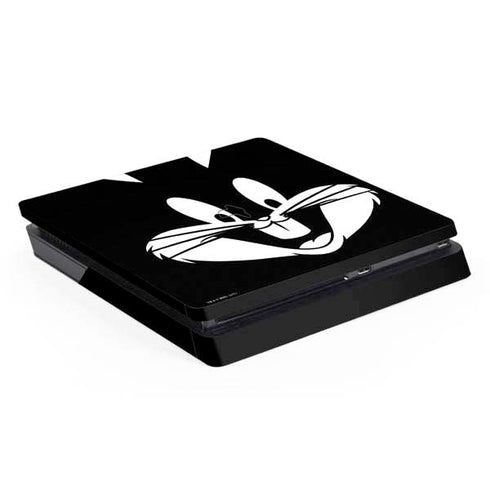 Looney Tunes Bugs Bunny Plain Black and White PlayStation PS4 Skins