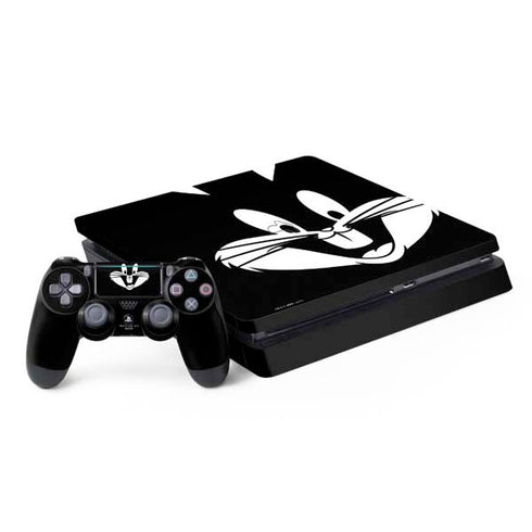 Looney Tunes Bugs Bunny Plain Black and White PlayStation PS4 Skins