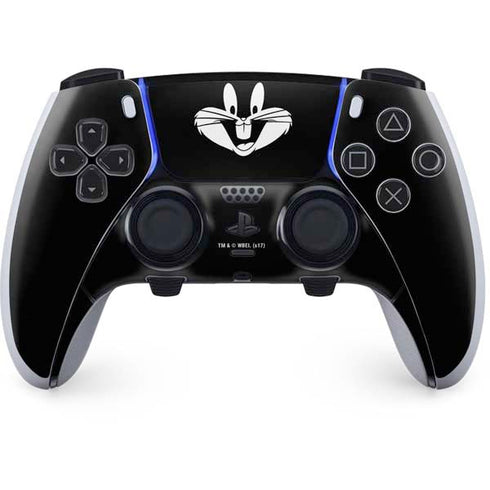 Looney Tunes Bugs Bunny Plain Black and White PS5 DualSense Edge Pro Controller Skin