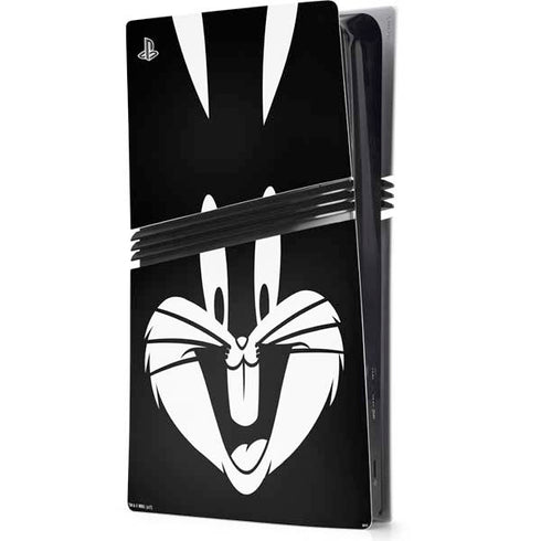 Looney Tunes Bugs Bunny Plain Black and White PS5 Pro Console Skin