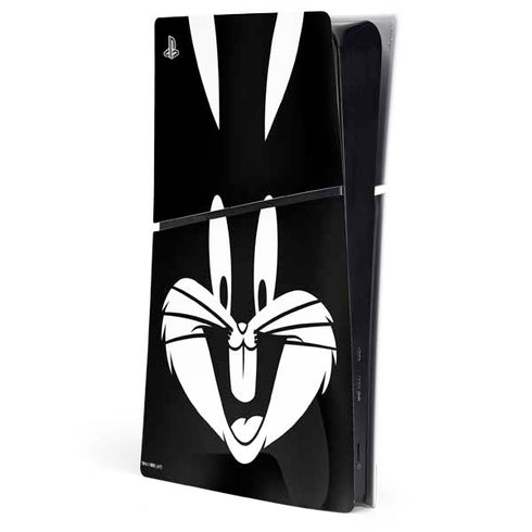 Looney Tunes Bugs Bunny Plain Black and White PS5 Slim Digital Edition Console Skin