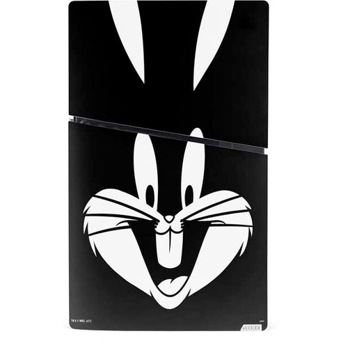 Looney Tunes Bugs Bunny Plain Black and White PS5 Slim Digital Edition Console Skin
