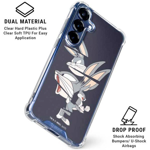 Looney Tunes Bugs Bunny Sliced Galaxy S25 Plus Clear Case