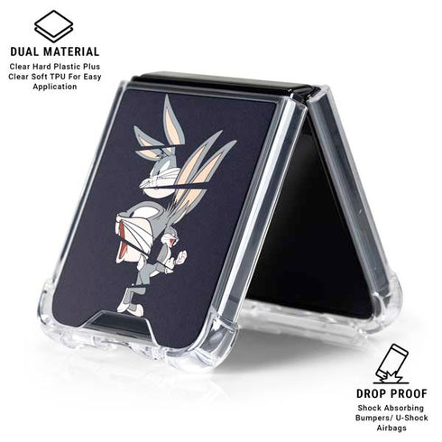 Looney Tunes Bugs Bunny Sliced Galaxy Z Flip6 Clear Case