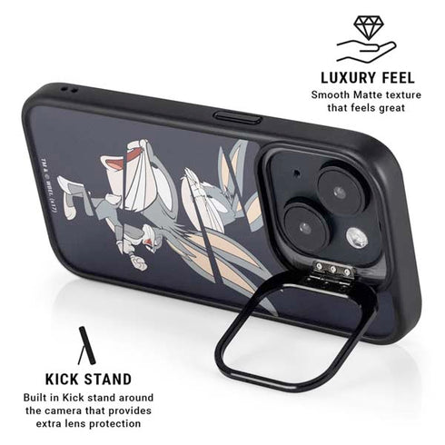 Looney Tunes Bugs Bunny Sliced iPhone 15 Plus Kickstand Case