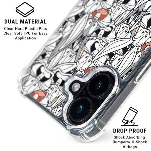 Looney Tunes Bugs Bunny Super Sized iPhone 16 Clear Case