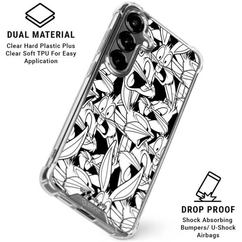 Looney Tunes Bugs Bunny Super Sized Pattern Galaxy S26 Plus Clear Case