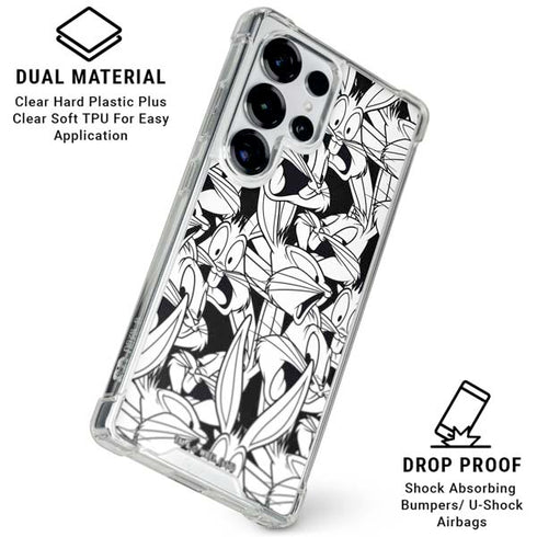 Looney Tunes Bugs Bunny Super Sized Pattern Galaxy S26 Ultra Clear Case