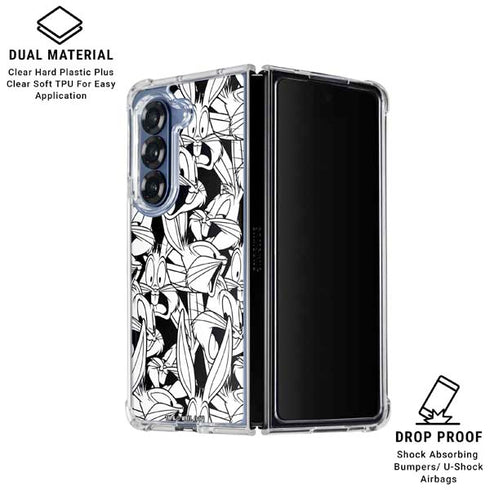 Looney Tunes Bugs Bunny Super Sized Pattern Galaxy Z Fold6 Clear Case