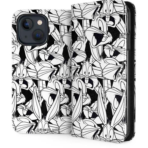 Looney Tunes Bugs Bunny Super Sized Pattern iPhone 13 Folio Case