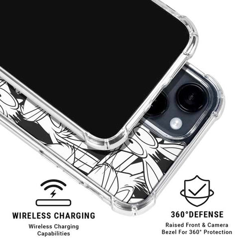 Looney Tunes Bugs Bunny Super Sized Pattern iPhone 15 Clear Case