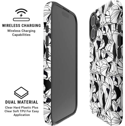 Looney Tunes Bugs Bunny Super Sized Pattern iPhone 16 Plus Magsafe Impact Case
