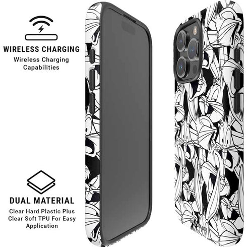 Looney Tunes Bugs Bunny Super Sized Pattern iPhone 16 Pro Magsafe Impact Case