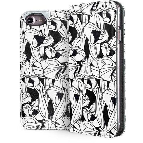 Looney Tunes Bugs Bunny Super Sized Pattern iPhone 7 Folio Case