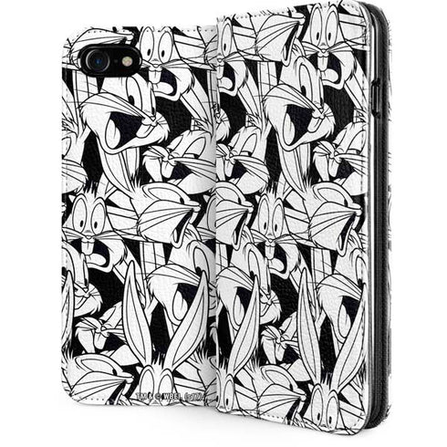 Looney Tunes Bugs Bunny Super Sized Pattern iPhone SE (2nd & 3rd Gen) Folio Case