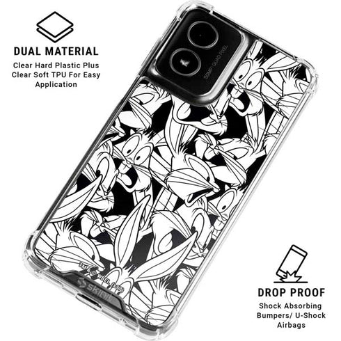 Looney Tunes Bugs Bunny Super Sized Pattern Moto G Power 5G (2024) Clear Case