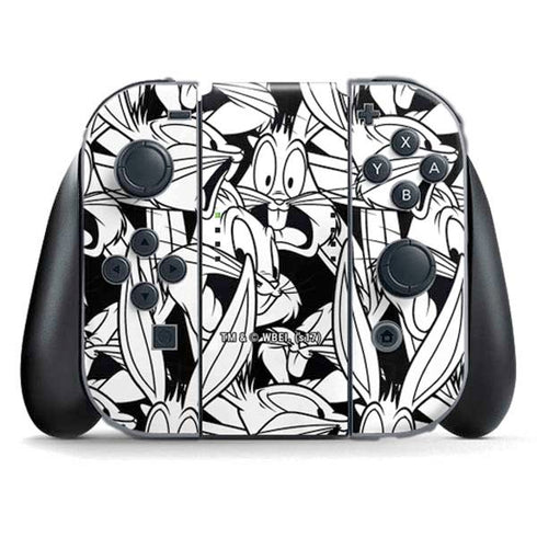 Looney Tunes Bugs Bunny Super Sized Pattern Nintendo Switch (2017-2021) Joy-Con Controller Skin