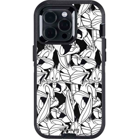 Looney Tunes Bugs Bunny Super Sized Pattern Otterbox Defender iPhone Skin