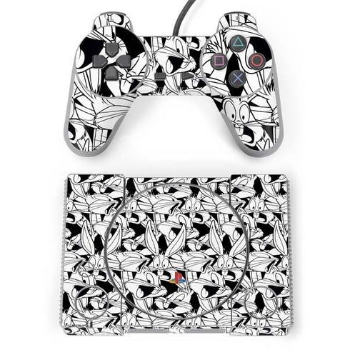 Looney Tunes Bugs Bunny Super Sized Pattern PlayStation Classic Bundle Skin