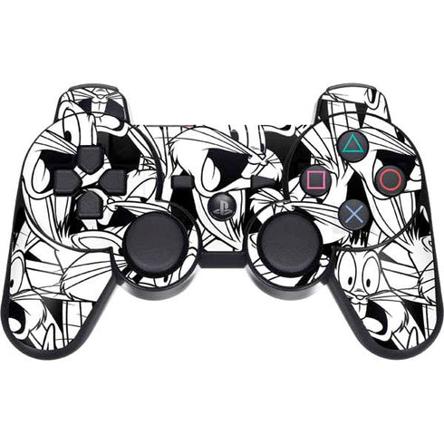 Looney Tunes Bugs Bunny Super Sized Pattern PS3 Dual Shock wireless controller Skin