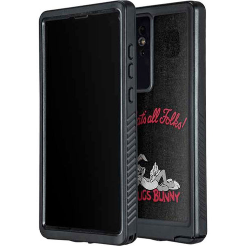 Looney Tunes Bugs Bunny Thats All Folks Galaxy S24 Ultra Waterproof Case