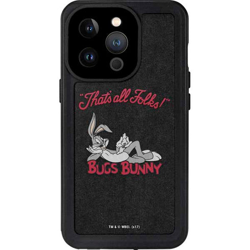 Looney Tunes Bugs Bunny Thats All Folks iPhone 15 Pro Waterproof Case