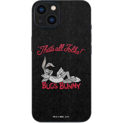 Looney Tunes Bugs Bunny Thats All Folks iPhone 15 Skin