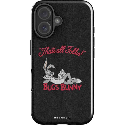 Looney Tunes Bugs Bunny Thats All Folks iPhone 16 Impact Case