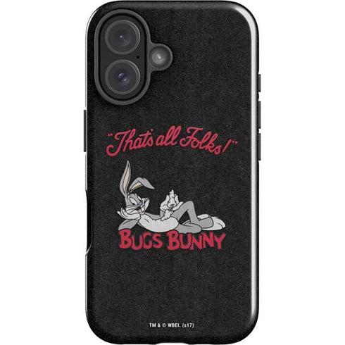 Looney Tunes Bugs Bunny Thats All Folks iPhone 16 Plus Impact Case