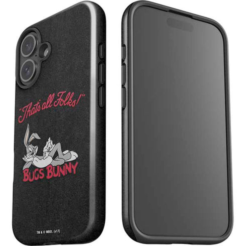 Looney Tunes Bugs Bunny Thats All Folks iPhone 16 Plus Impact Case