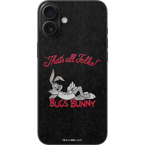 Looney Tunes Bugs Bunny Thats All Folks iPhone 16 Plus Skin