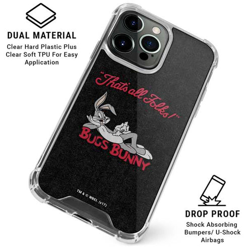 Looney Tunes Bugs Bunny Thats All Folks iPhone 16 Pro Clear Case