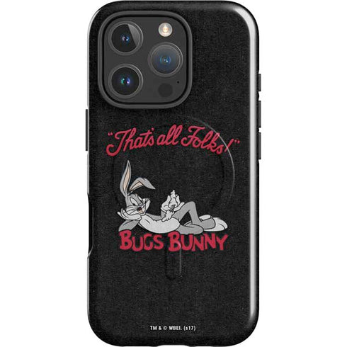 Looney Tunes Bugs Bunny Thats All Folks iPhone 16 Pro Magsafe Impact Case
