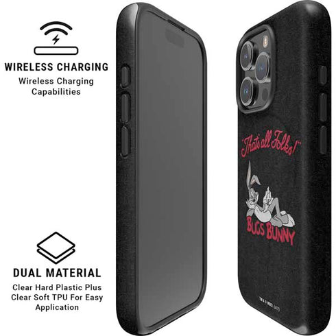 Looney Tunes Bugs Bunny Thats All Folks iPhone 16 Pro Magsafe Impact Case