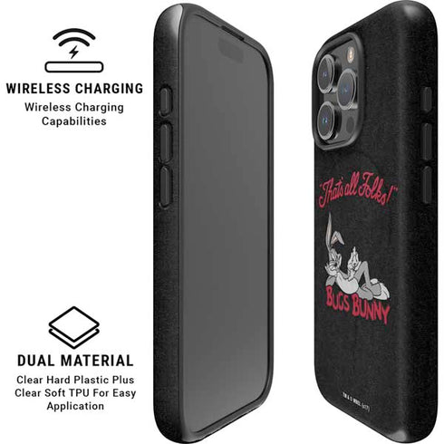 Looney Tunes Bugs Bunny Thats All Folks iPhone 16 Pro Max Magsafe Impact Case