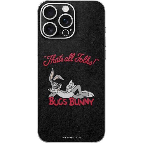 Looney Tunes Bugs Bunny Thats All Folks iPhone 16 Pro Max Skin