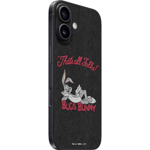 Looney Tunes Bugs Bunny Thats All Folks iPhone 16 Skin