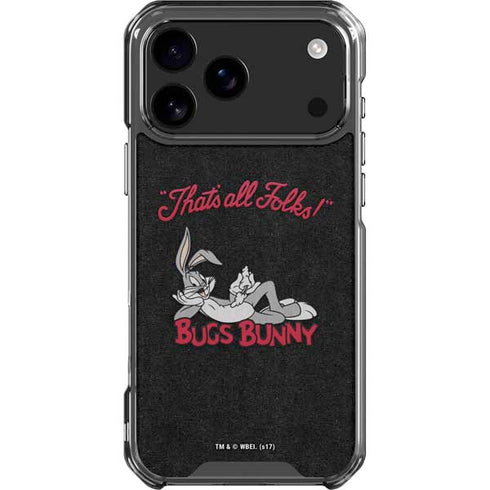 Looney Tunes Bugs Bunny Thats All Folks iPhone 18 Pro Max Clear Case