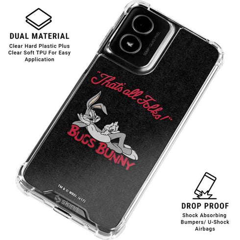 Looney Tunes Bugs Bunny Thats All Folks Moto G Power 5G (2024) Clear Case